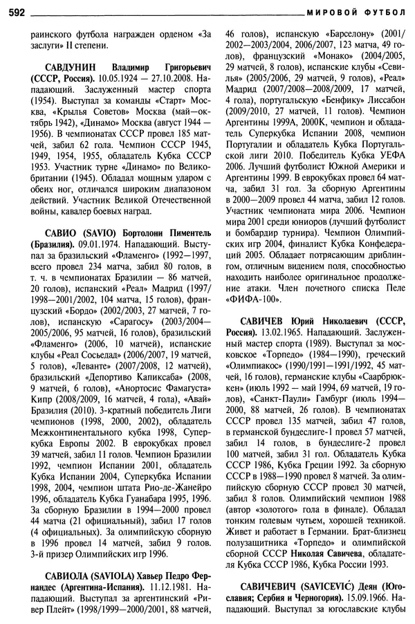 Александр Савин - Мировой футбол. Кто есть кто 2011. Полная энциклопедия - Страница № 593