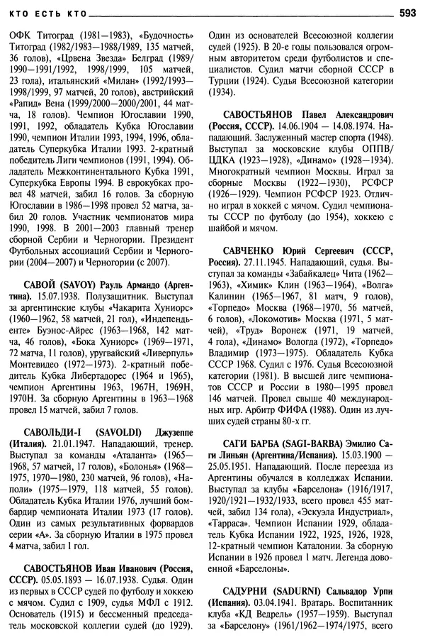 Александр Савин - Мировой футбол. Кто есть кто 2011. Полная энциклопедия - Страница № 594
