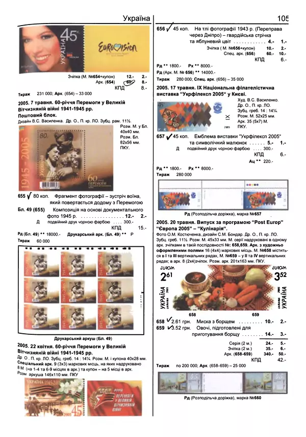 КулЛиб. Ярослав  Мулик - Каталог поштових марок України (1918-2011). Страница № 106