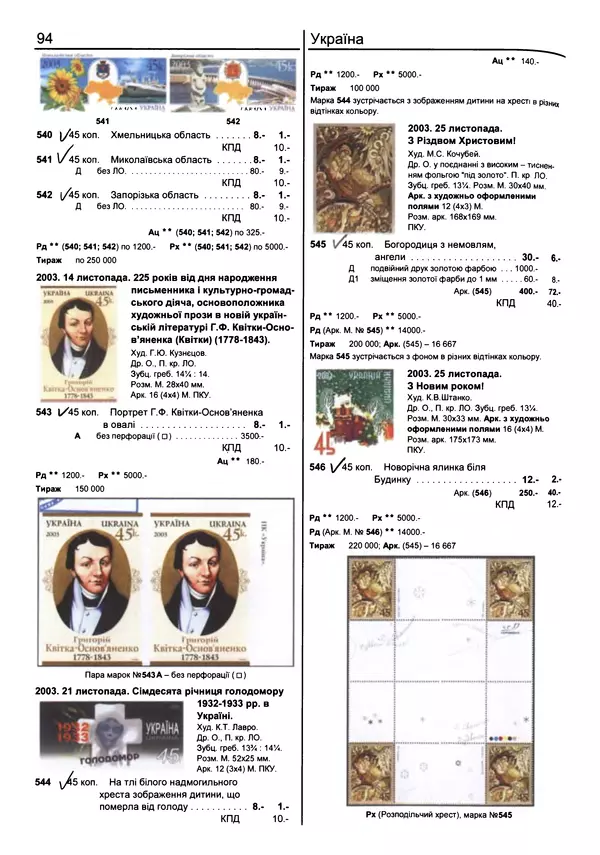 КулЛиб. Ярослав  Мулик - Каталог поштових марок України (1918-2011). Страница № 95